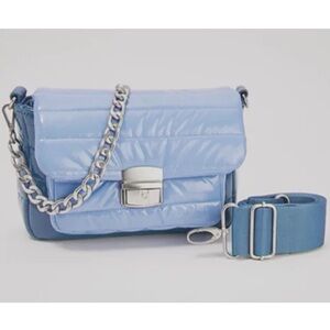 Think Royln Color-Blocked Crossbody Nottingham Bag Denim Blue